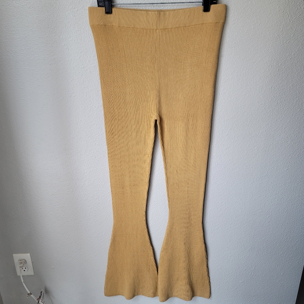 Lita by Ciara True Rib Flare Leg Pants Size XLarge Color Iced Coffee NEW